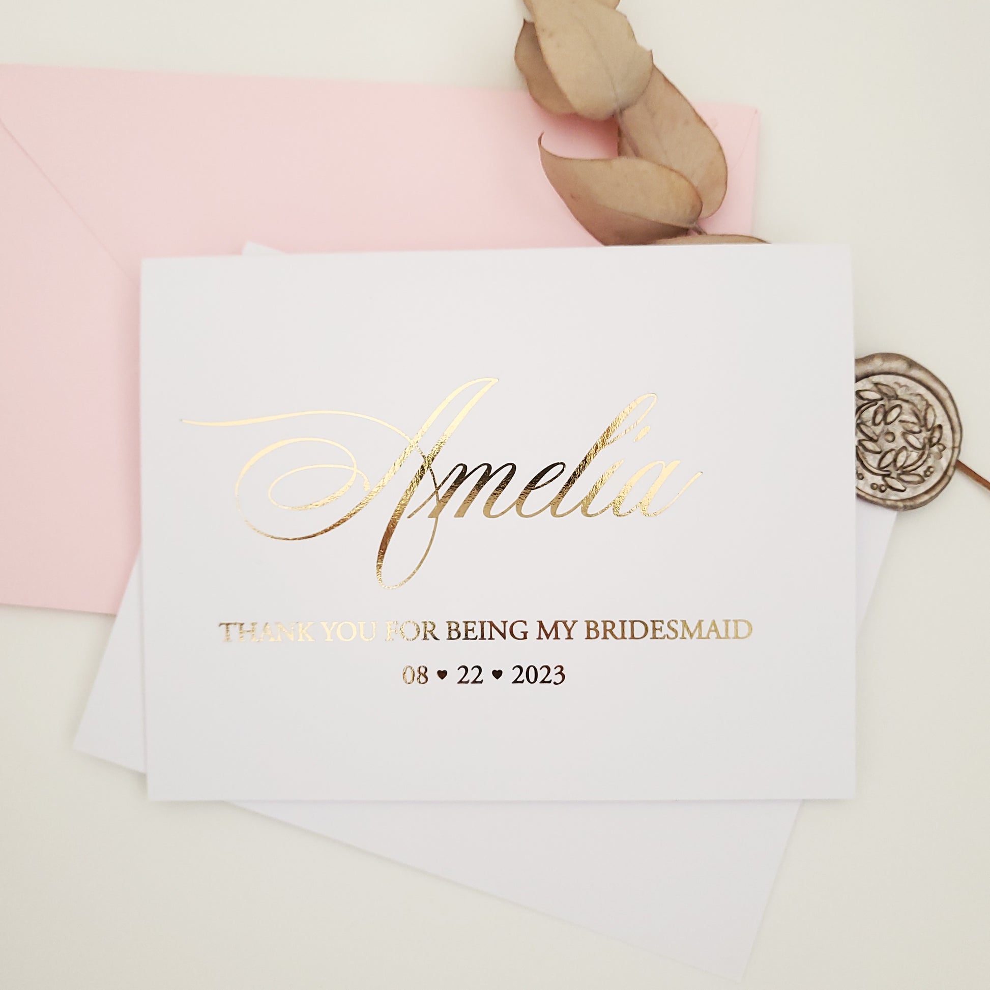 gold foiled will you be my bridesmaid proposal card - XOXOKristen
