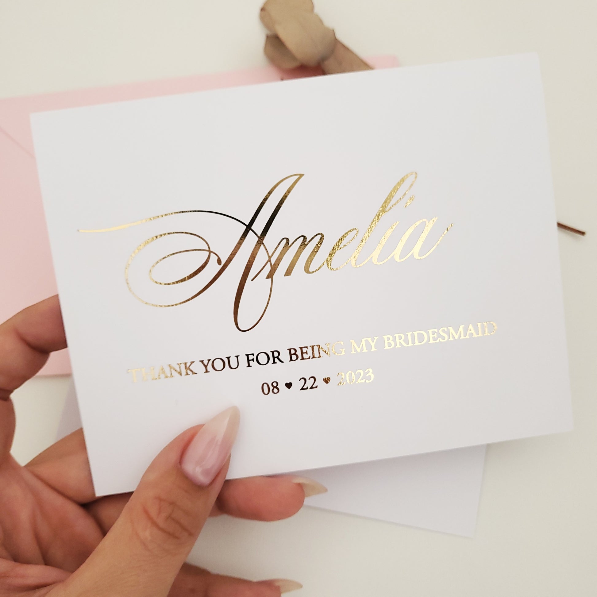 gold foiled will you be my bridesmaid proposal card - XOXOKristen