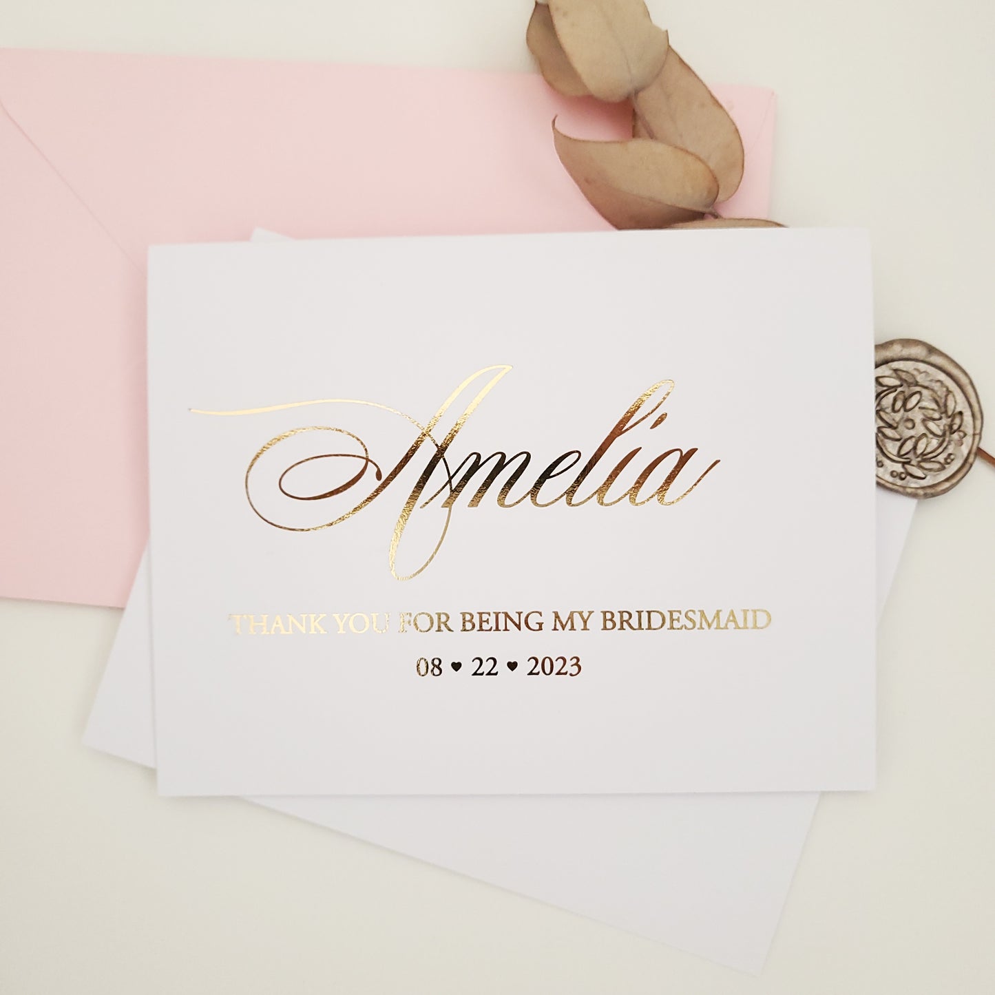 gold foiled will you be my bridesmaid proposal card - XOXOKristen