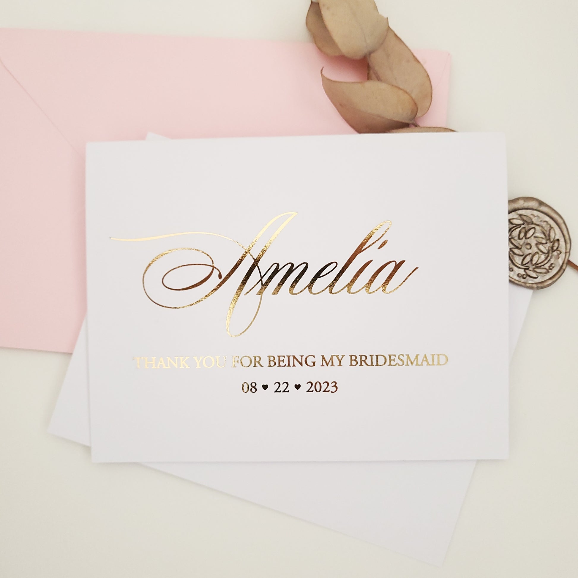 gold foiled will you be my bridesmaid proposal card - XOXOKristen