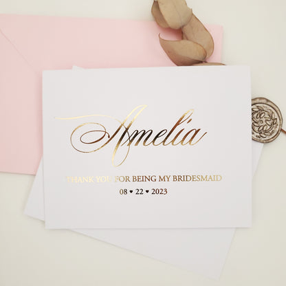 gold foiled will you be my bridesmaid proposal card - XOXOKristen
