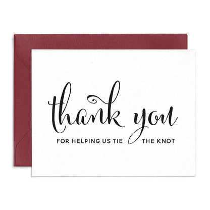 Elegant thank you fer helping us tie the knot card - XOXOKristen