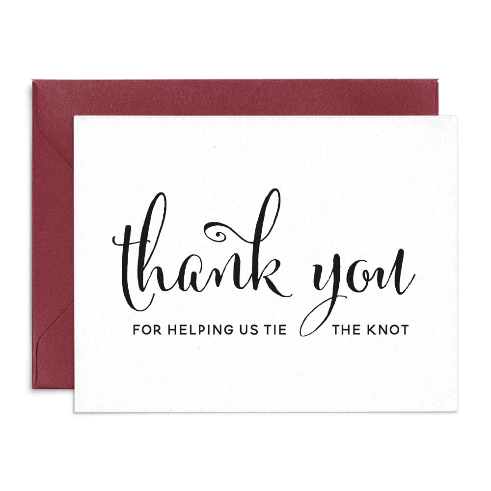 Elegant thank you fer helping us tie the knot card - XOXOKristen