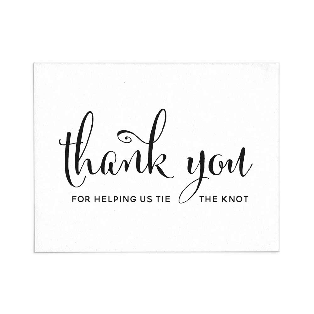 Elegant thank you fer helping us tie the knot card - XOXOKristen