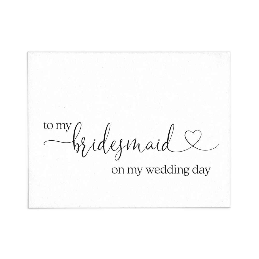 to my bridesmaid on my wedding day wedding note card with heart symbol - xoxokristen