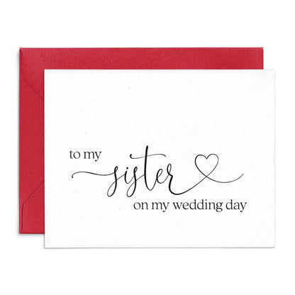 to my sister on my wedding day wedding note card - xoxokristen