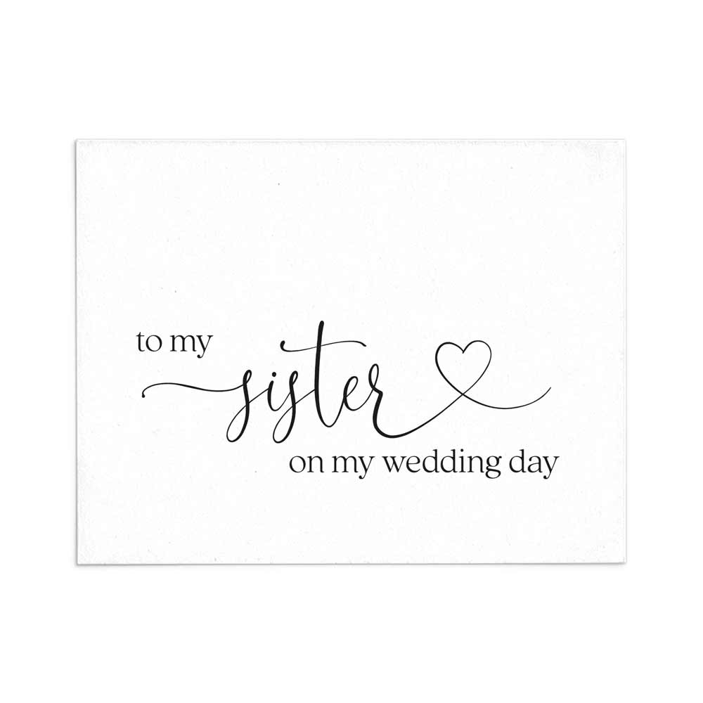 to my sister on my wedding day wedding note card - xoxokristen