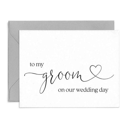 to my groom on our wedding date note card with love symbol - xoxokristen