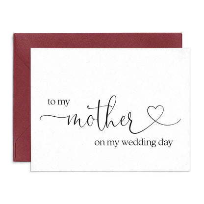 wedding note card to my mother on my wedding day with love symbol - xoxokristen