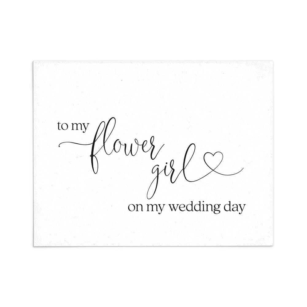 wedding note card to my flower girl on my wedding day with love symbol - xoxokristen