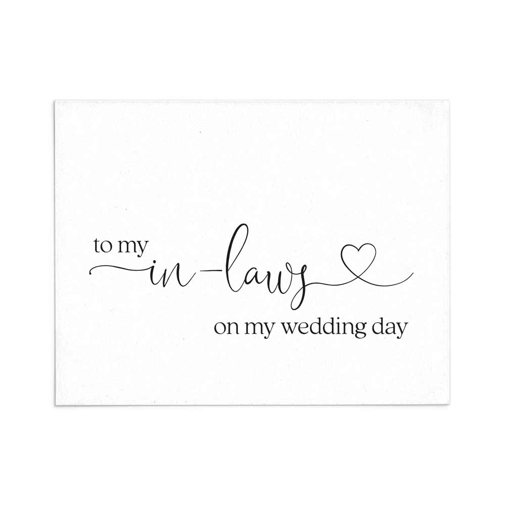 wedding note card to my in laws on my wedding day with love symbol - xoxokristen
