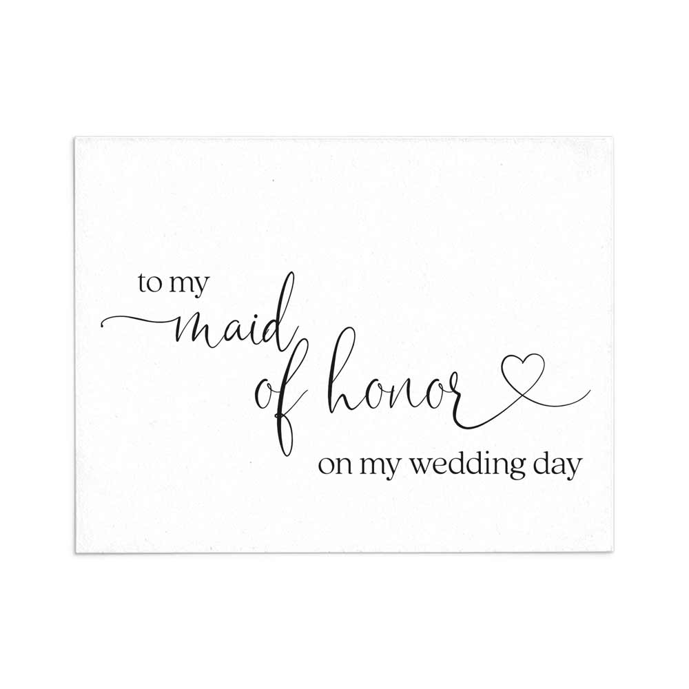wedding note card to my maid of honor on my wedding day with love symbol - xoxokristen