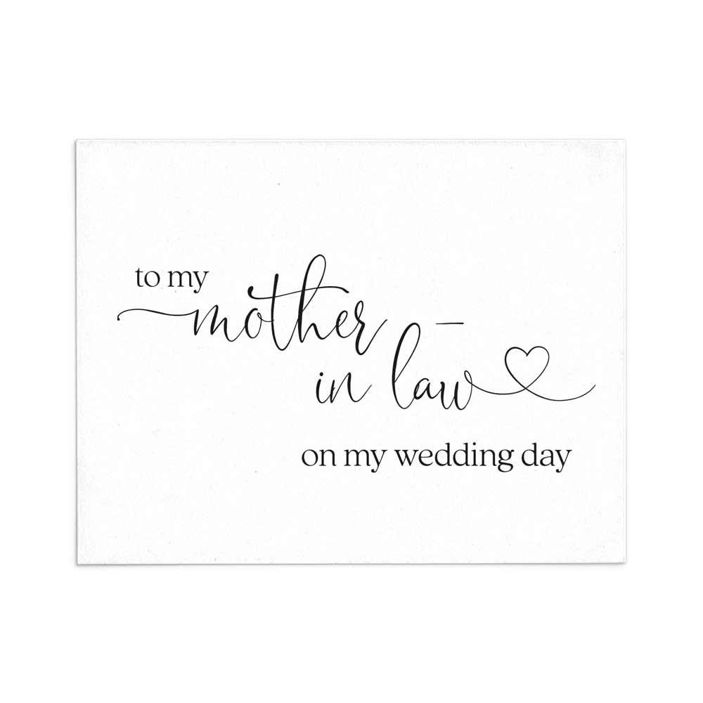 wedding note card to my mother in law on my wedding day with love symbol - xoxokristen