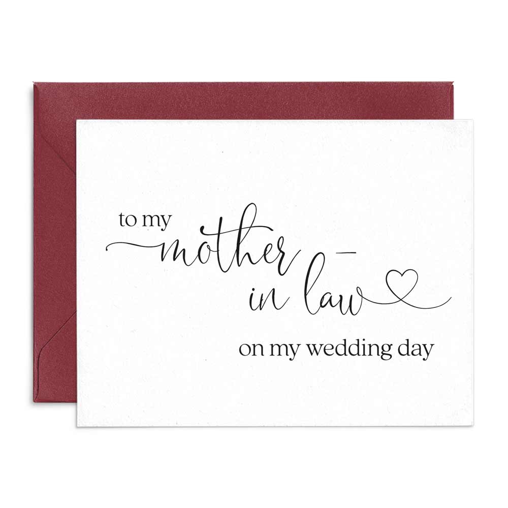 wedding note card to my mother in law on my wedding day with love symbol - xoxokristen