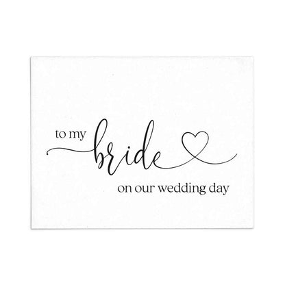 wedding note card to my bride on our wedding day with love symbol - xoxokristen