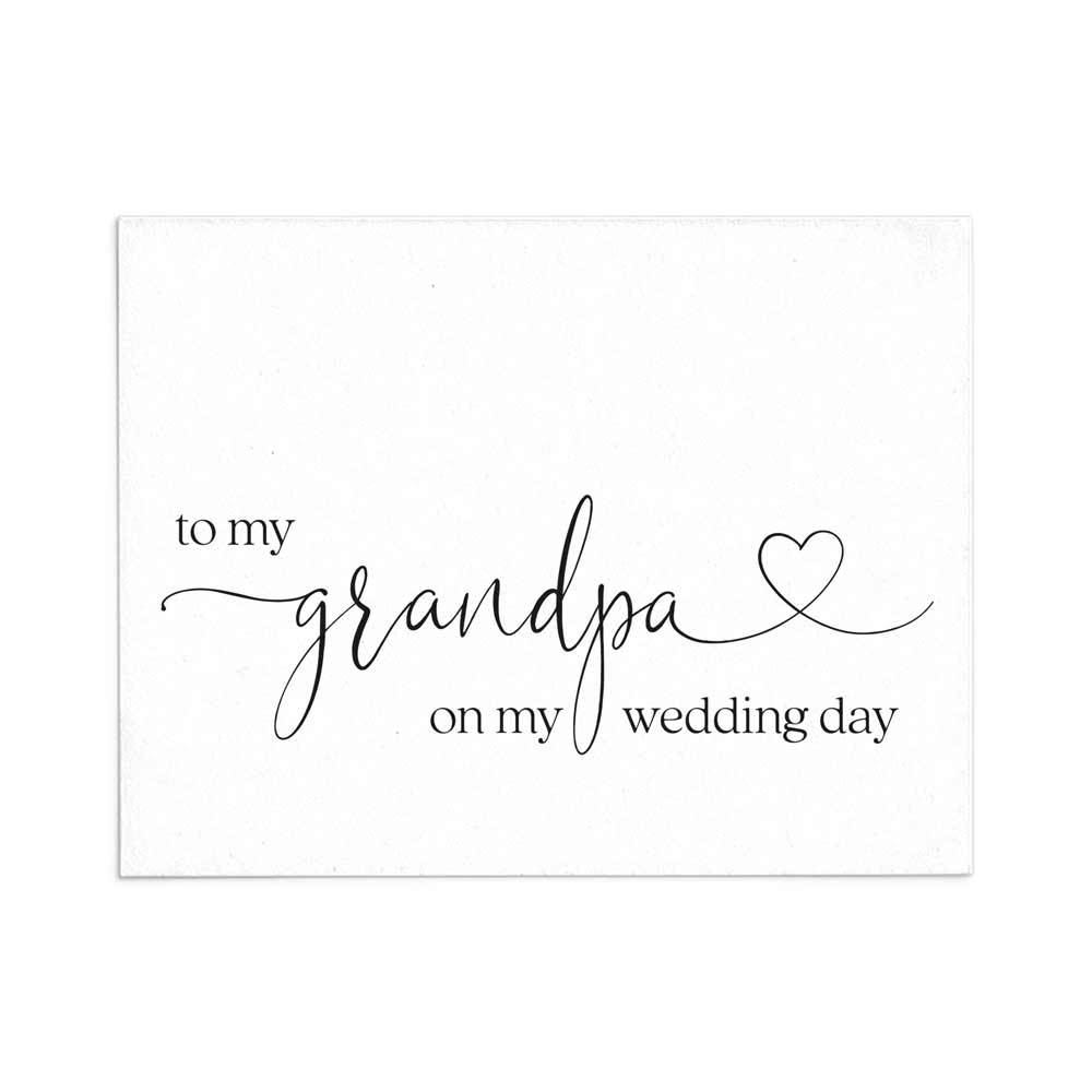 wedding note card to my grandpa on my wedding day with love symbol - xoxokristen