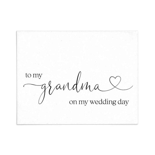 wedding note card to my grandma on my wedding day with love symbol - xoxokristen