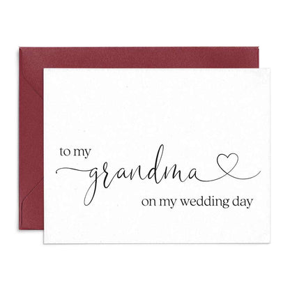 wedding note card to my grandma on my wedding day with love symbol - xoxokristen
