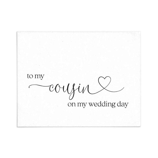 wedding note card to my cousin on my wedding day with love symbol - xoxokristen