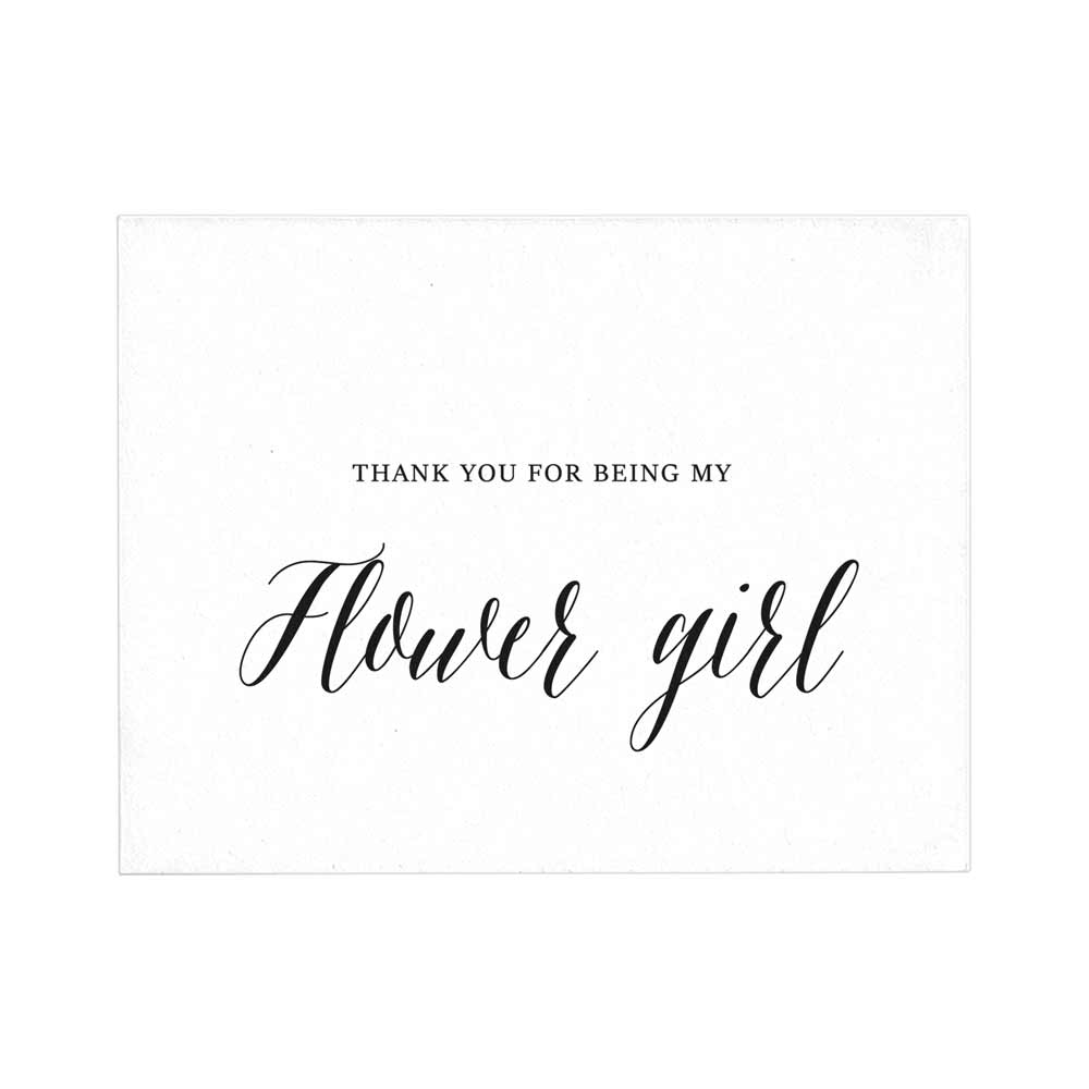 Thank you for being my flower girl wedding card for thank you gifts or wedding favors - XOXOKristen