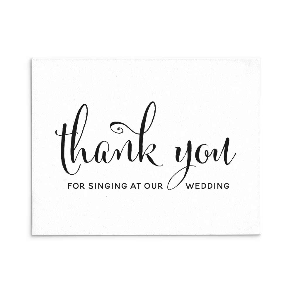 Elegant Thank you for singing at our wedding card  - XOXOKristen
