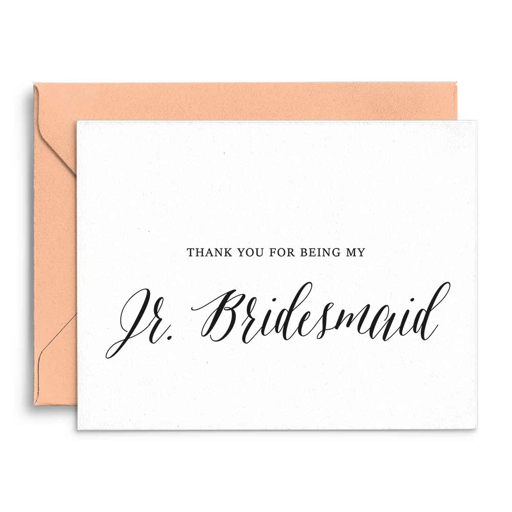 Thank you for being my junior bridesmaid  wedding note card - xoxokristen