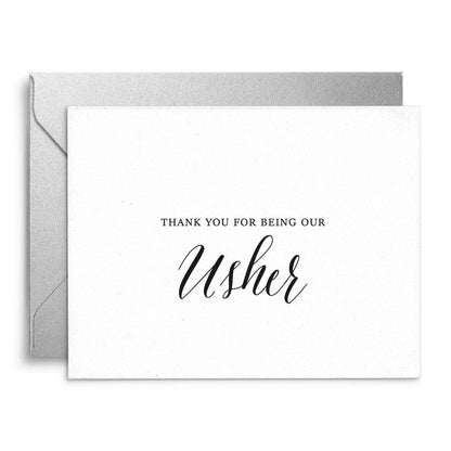 Thank you for being my usher wedding note card - xoxokristen