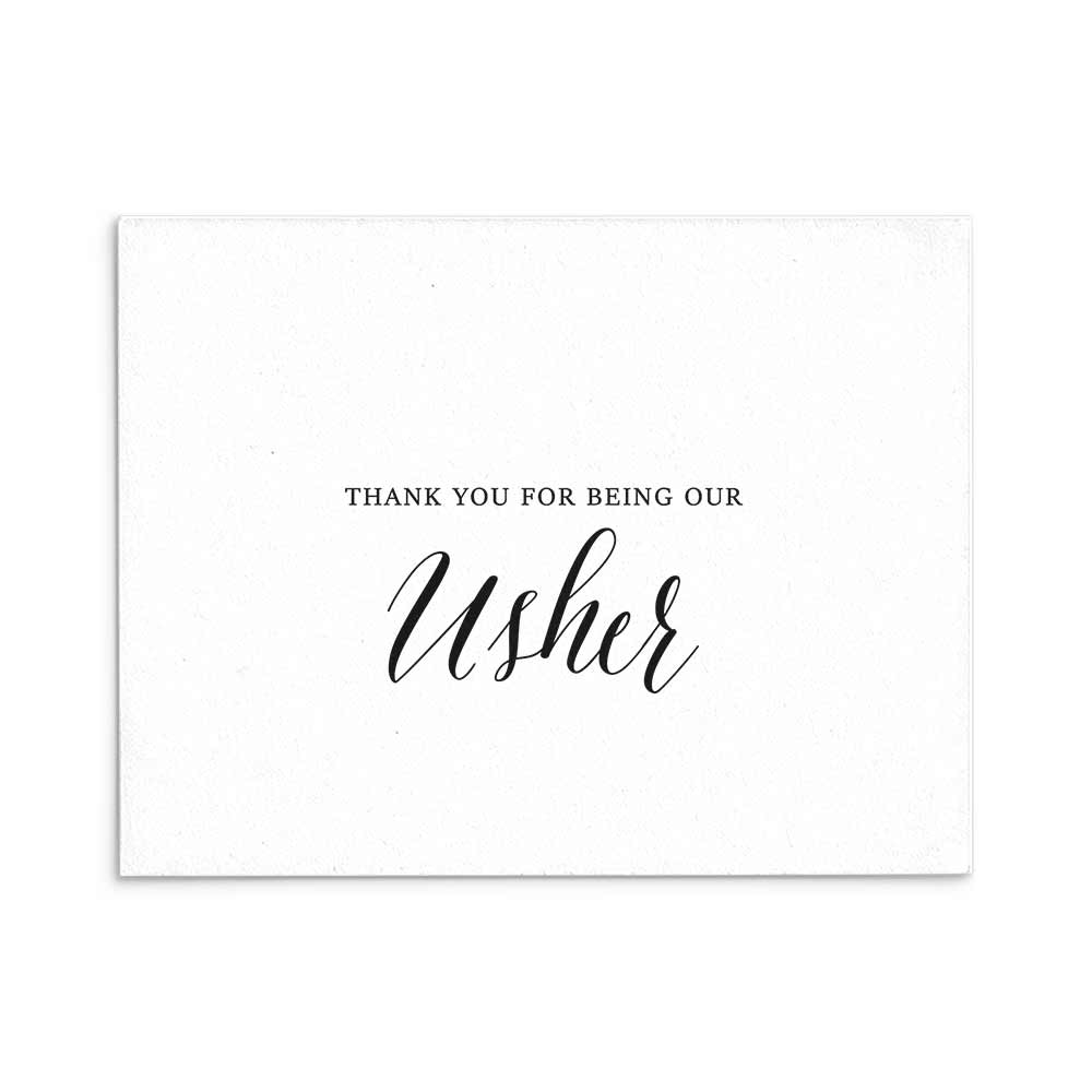 Thank you for being my usher wedding card for thank you gifts or wedding favors - XOXOKristen