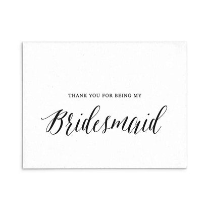 Thank you for being my bridesmaid wedding card for bridesmaid gifts or wedding favors - XOXOKristen