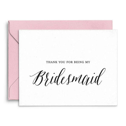 Thank you for being my bridesmaid wedding card for bridesmaid gifts or wedding favors - XOXOKristen