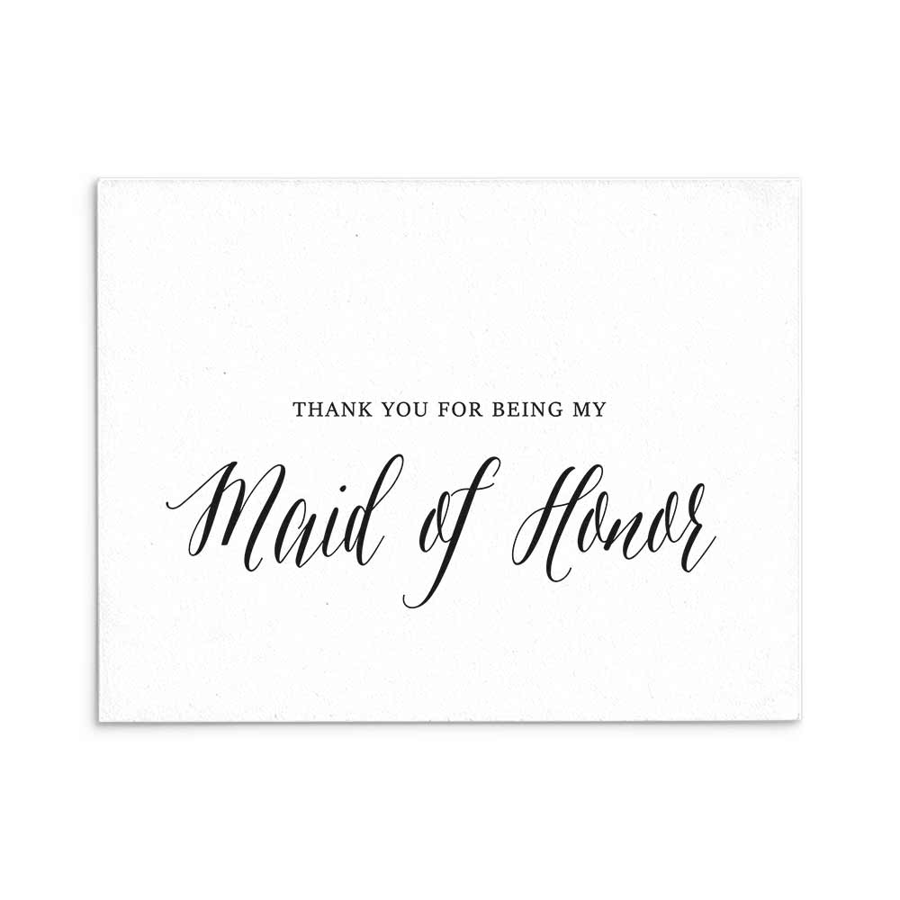 Thank you for being my maid of honor wedding note card - xoxokristen