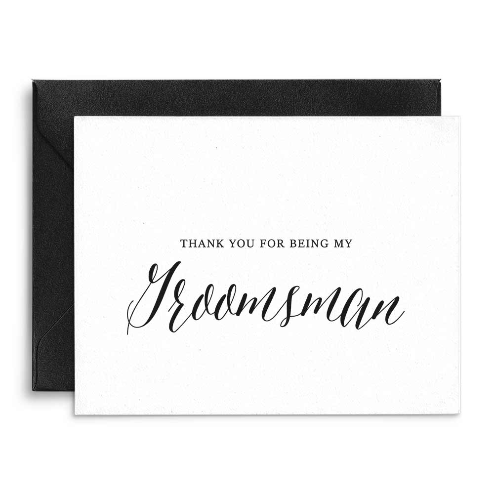 Thank you for being my groomsman wedding note card - xoxokristen