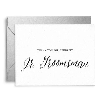 Thank you for being my junior groomsman wedding note card - xoxokristen