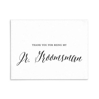 Thank you for being my junior groomsman wedding card for thank you gifts or wedding favors - XOXOKristen