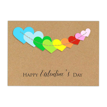 Set of 5 Valentine's Day craft cards with colorful heart decorations - XOXOKristen