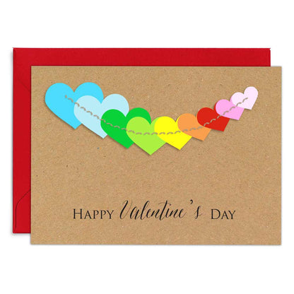 Set of 5 Valentine's Day craft cards with colorful heart decorations - XOXOKristen