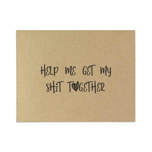 Funny rustic style "Help me get my shit together" bridesmaid proposal card - XOXOKristen