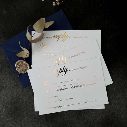 Luxurious Foiled RSVP Cards