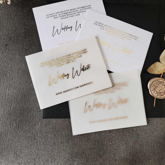 Foiled wedding website insert cards -  XOXOKristen 