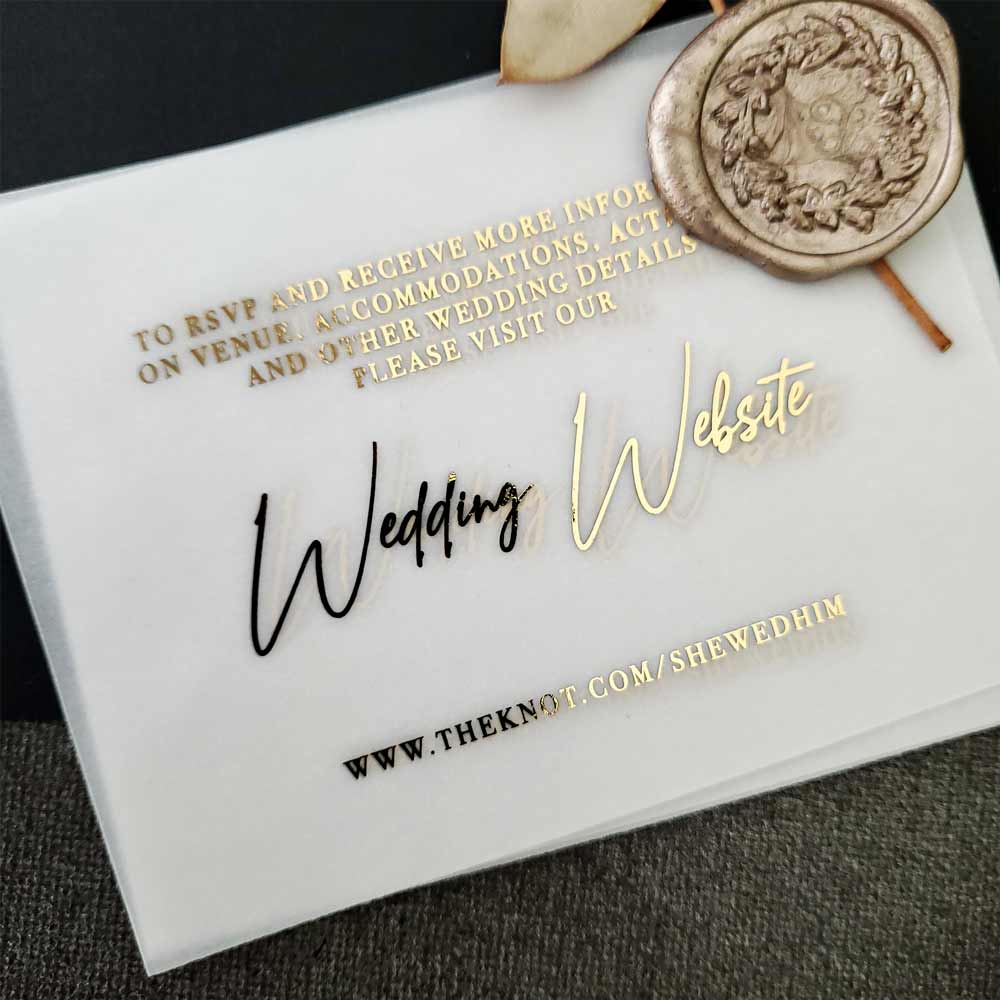 Foiled wedding website insert cards -  XOXOKristen 