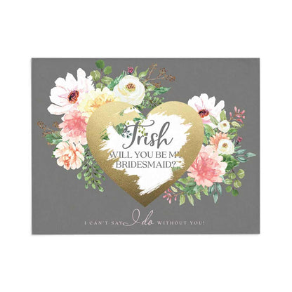 Blush and Grey Floral I can't say i do without you Bridesmaid proposal scratch off card - xoxokristen