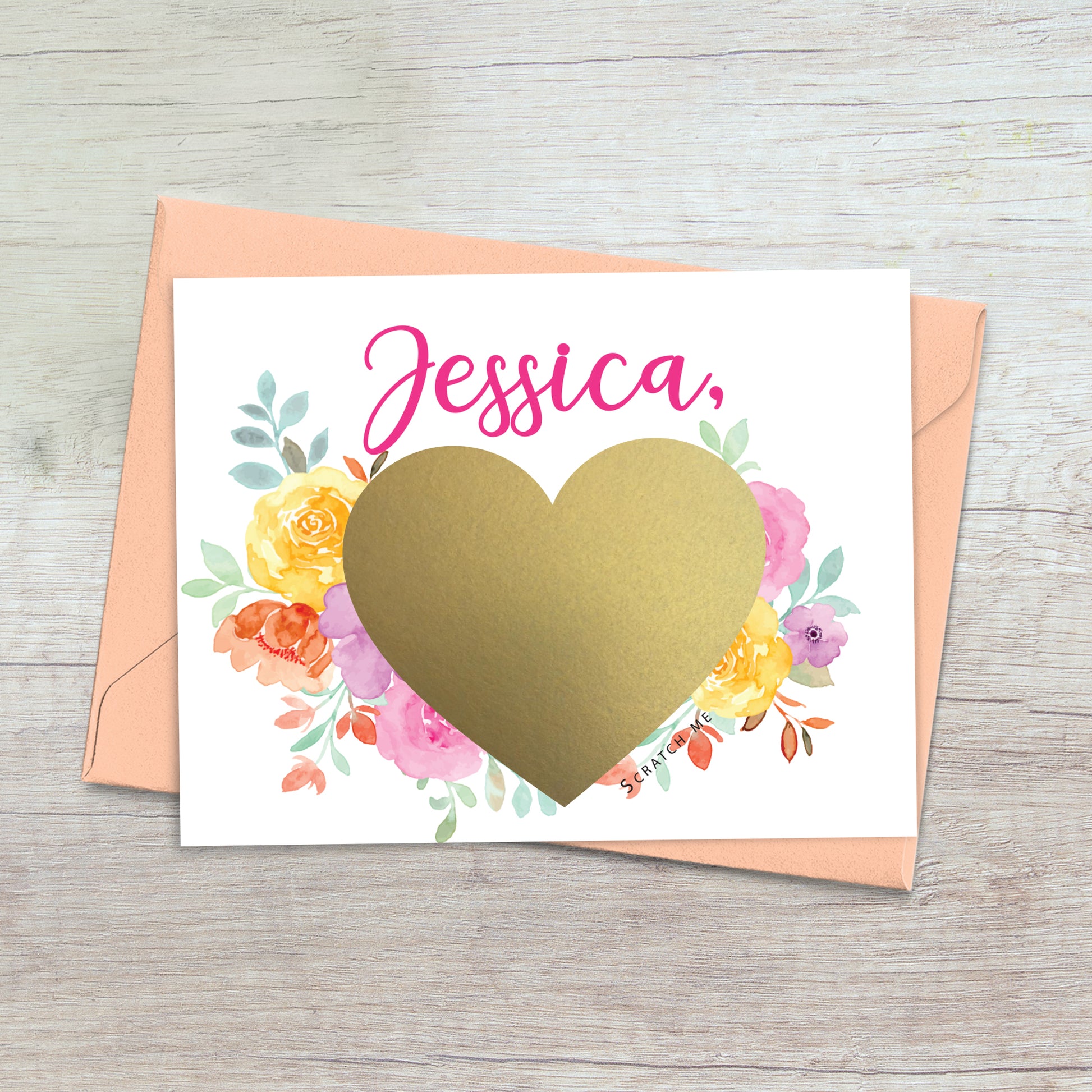 will you be my maid of honor proposal card with scratch-off gold heart - XOXOKirsten 