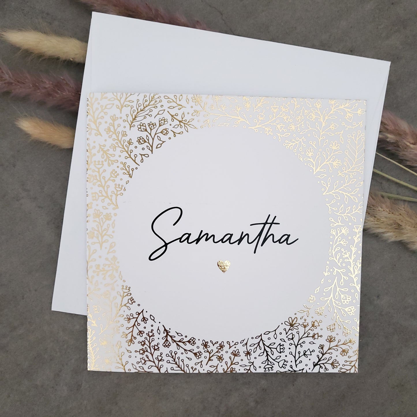 square white and gold bridesmaid proposal card personalized with a name - XOXOKristen