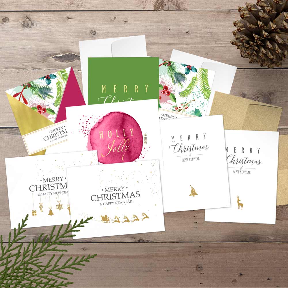 Set of 8 elegant Merry Christmas & Happy New Year greeting cards - XOXOKristen