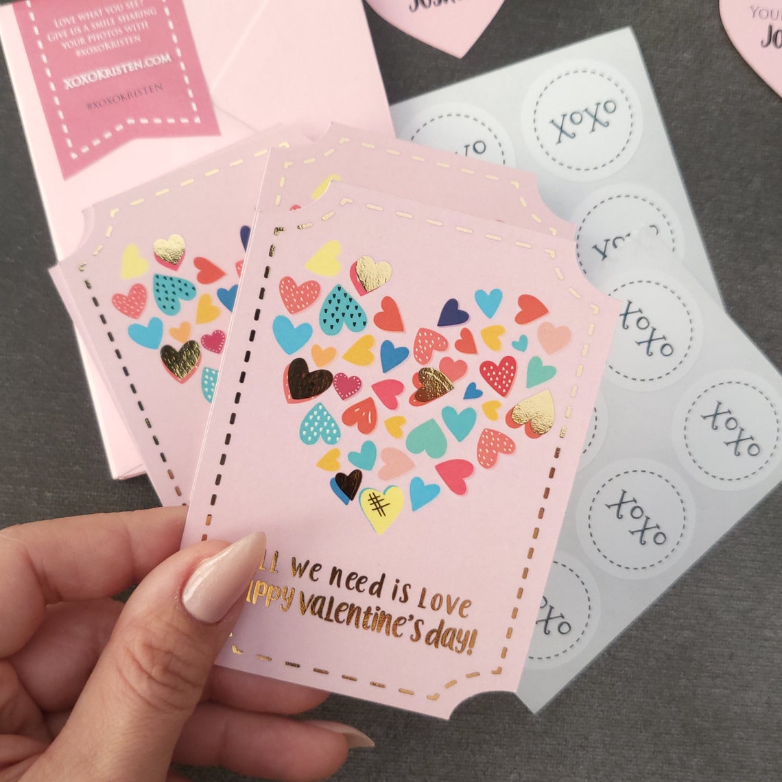 kids valentine's day personalized cards- XOXOKristen 