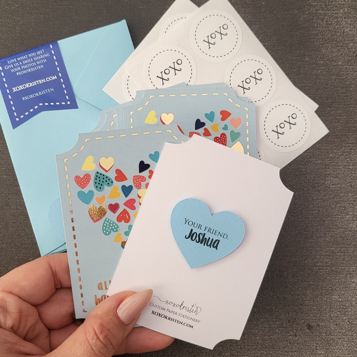 kids valentine's day personalized cards- XOXOKristen 