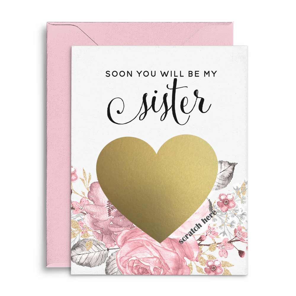 Pink Floral Will You Be My Bridesmaid Proposal Scratch Off Pink Floral Soon You Will Be my Sister Card - XOXOKristen