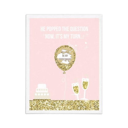 Pink Will you be my bridesmaid scratch-off proposal card - XOXOKristen