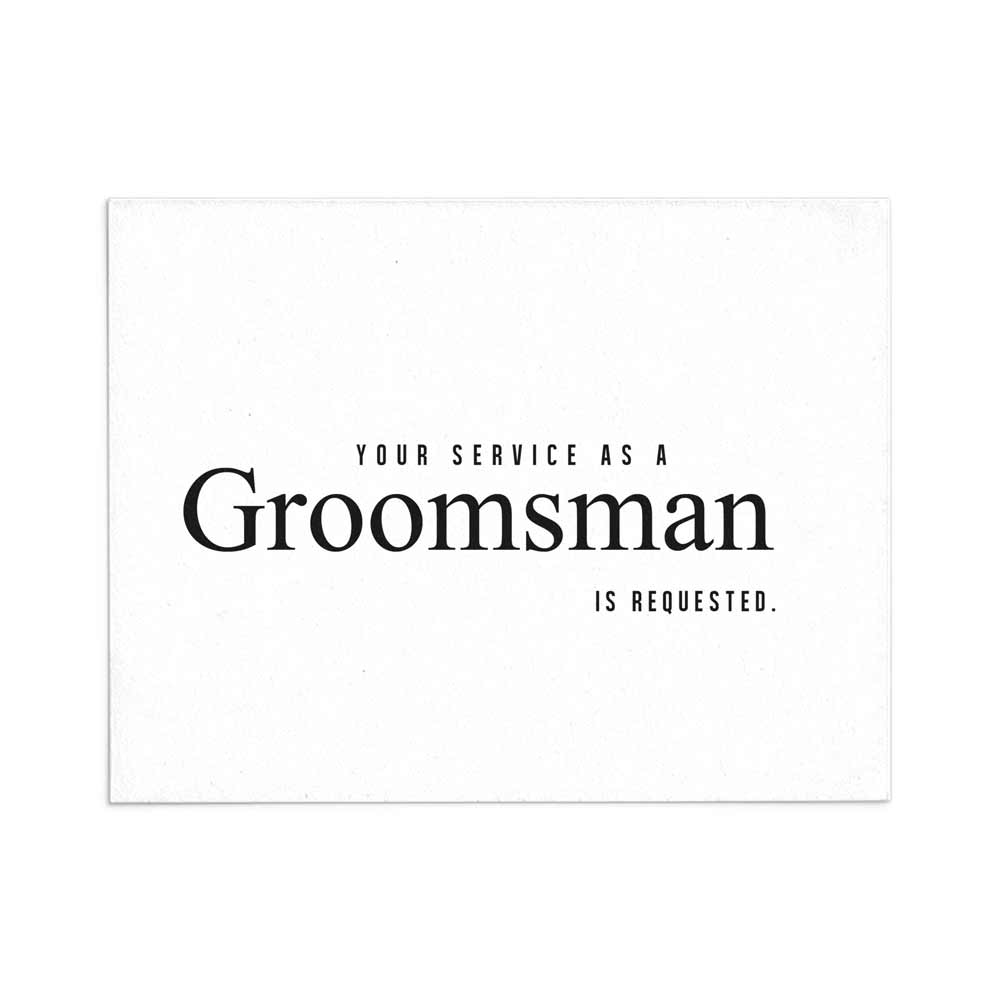 Elegant Your service as groomsman is requested proposal card - XOXOKristen