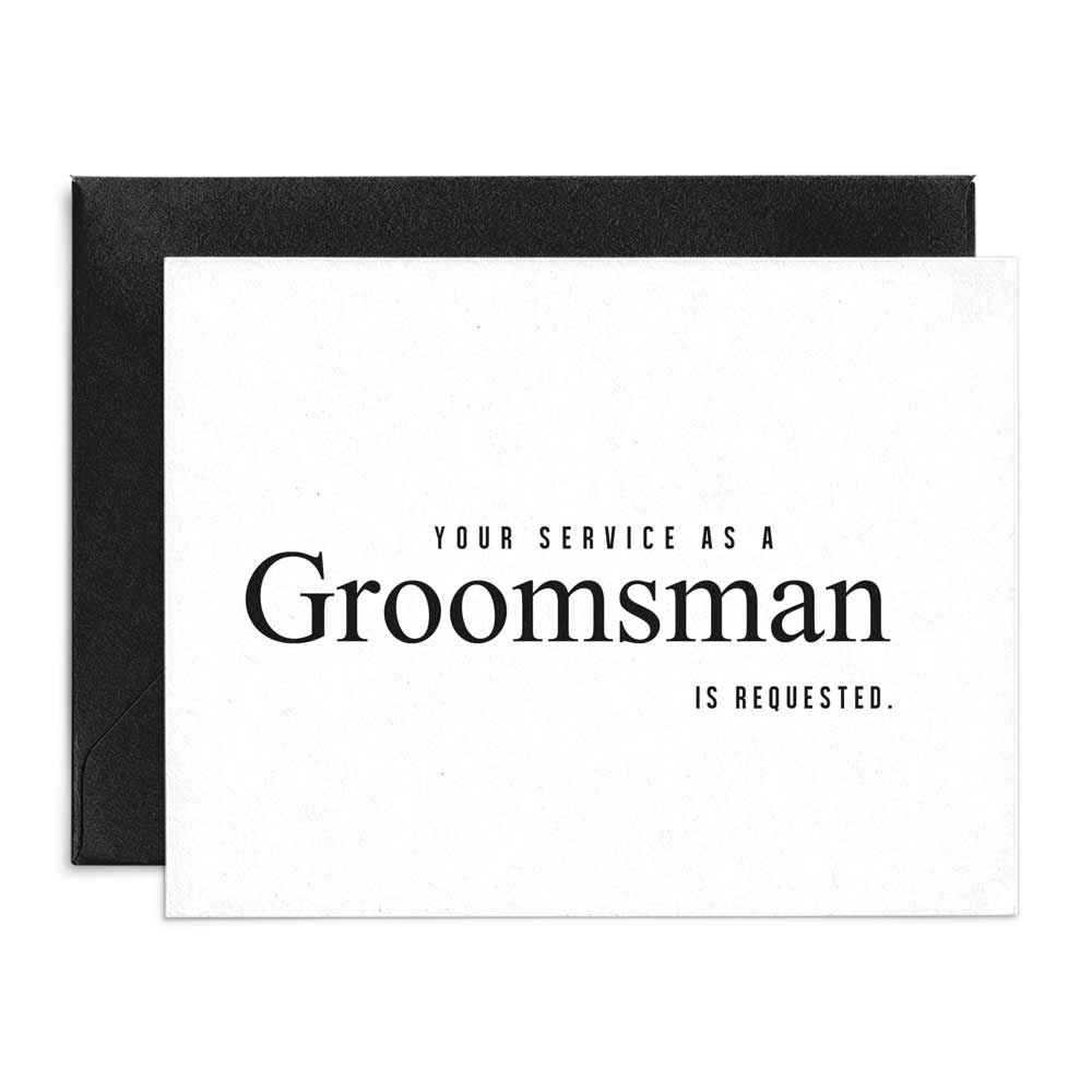 Elegant Your service as groomsman is requested proposal card - XOXOKristen